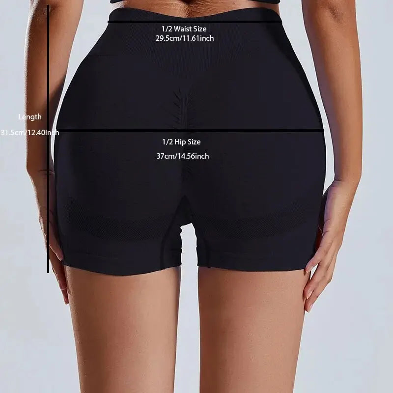 Yoga Basic 4pcs Marled Knit Scrunch Butt Wideband Waist Seamless Sports Shorts