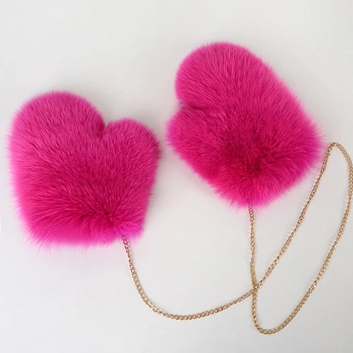 NEW Arrivals Hot Sale Winter Women Luxury Natural Real Fox Fur Gloves Warm 100% Genuine Fox Fur Mittens Girl Fashion Luxury Real Fox Fur Glove
