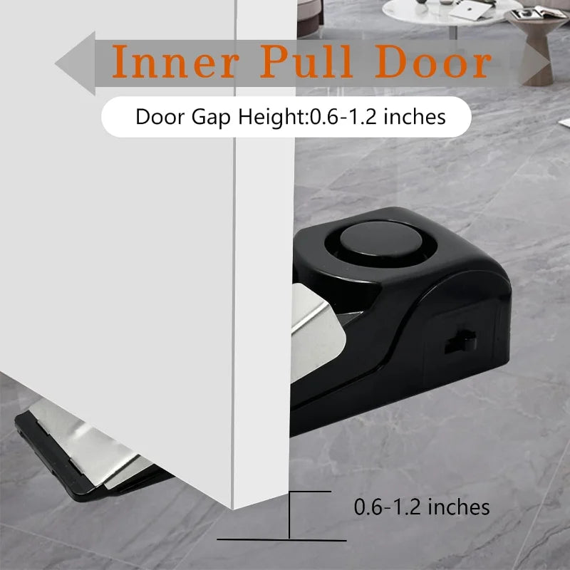 NEW Arrivals 2PCS Set 125dB Door Arrester Alarm Household Safety Protection Anti-Theft Burglary Alarm System, Door Gap Door Gear Used for Hotel Women Living Alone Home Office Security Supplies