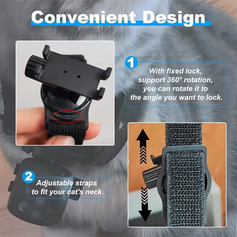NEW Arrivals Pet Collar Camera Cat Collar Camera with 64GB SD Card Dog Tracker Collar with 1080P Video & Infrared Night Vision Functionality Pets Supplies