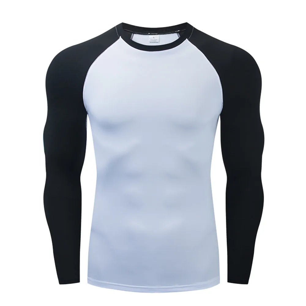 NEW S-3XL 5 Colors Men Compression Running T-Shirt Fitness Tight Long Sleeve Sport T-shirt Training Jogging Shirts Gym Sportswear Quick Dry Sports Clothes