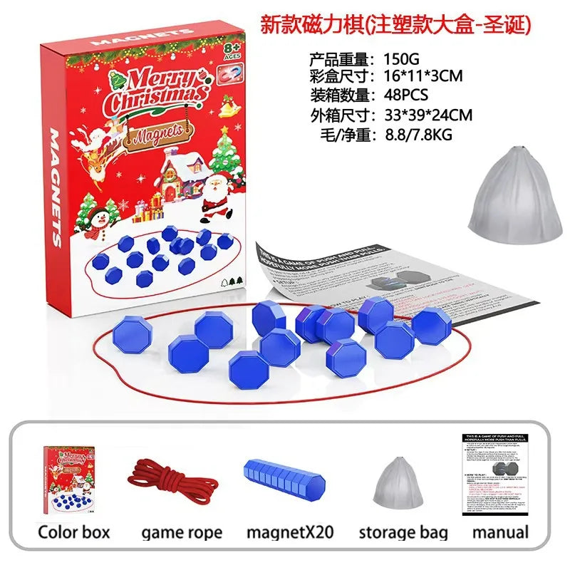 10 Colors Family Party Games Magnetic Stones Chess Game Interactive Magnet Board Strategy Game for Kids Adults High Quality Longest Side 3.4cm Home Games