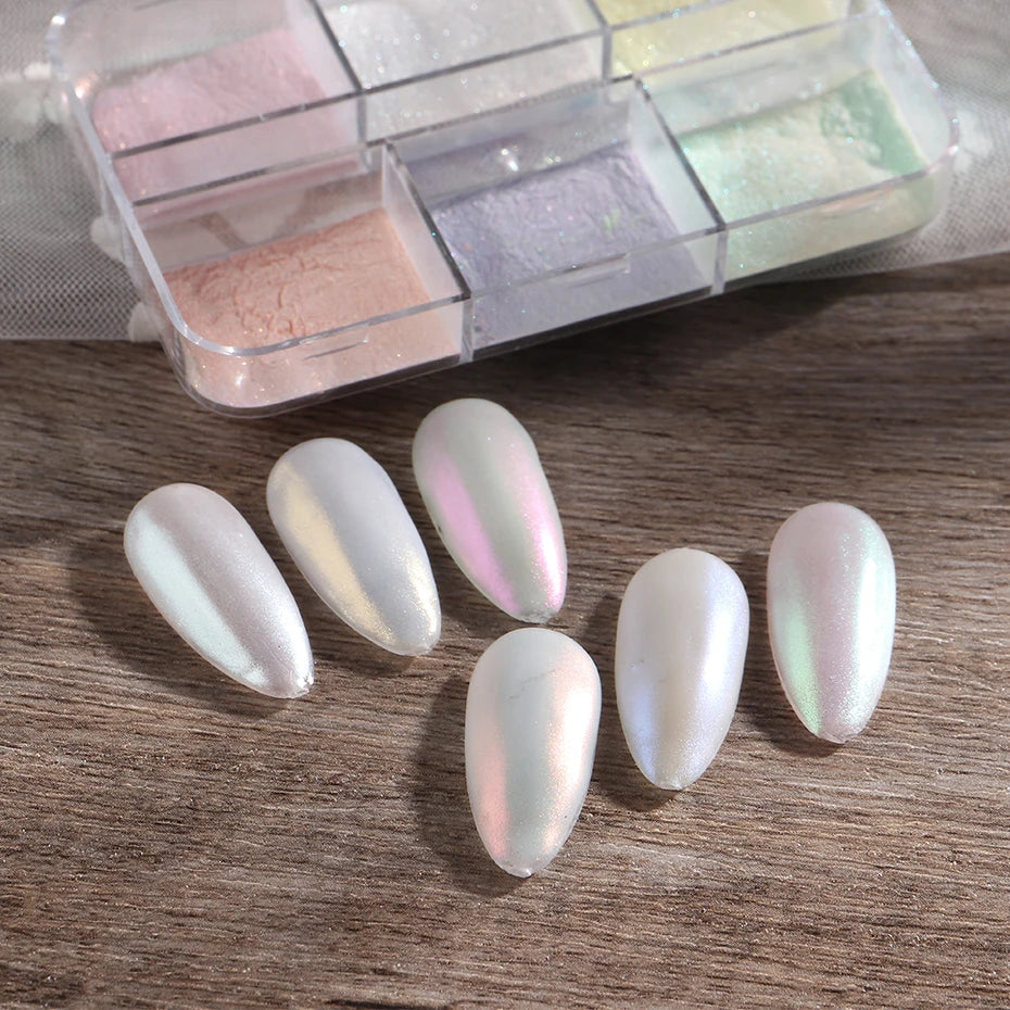NEW Arrivals Moonlight Mirror Nails Powder Metallic Chrome Effect Pigments Gel Polish Laser Dust Glitter Aurora Shiny Pearl Nail Manicure Accessories Nail Care Products