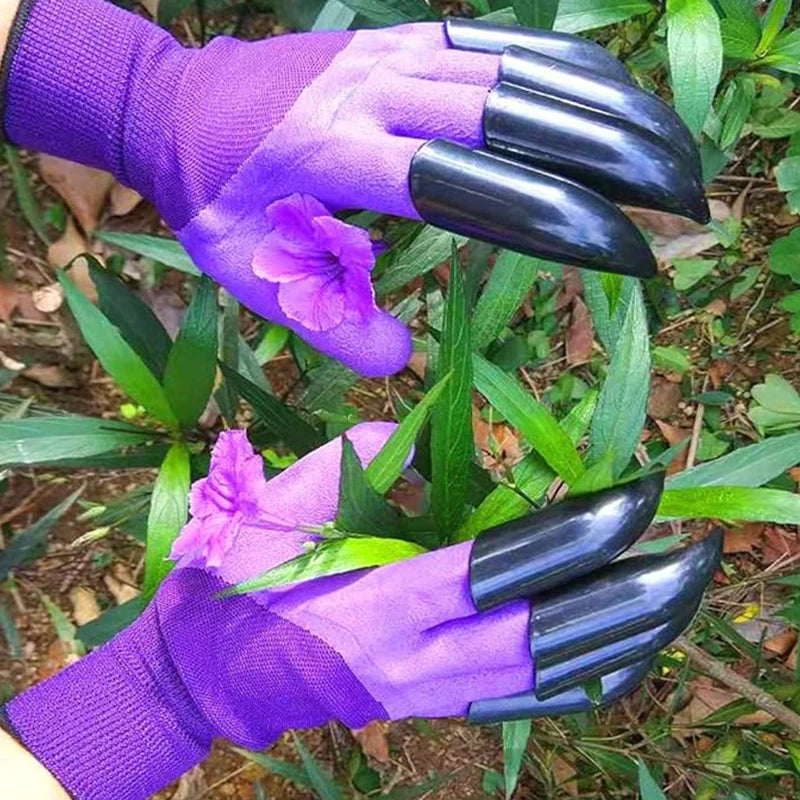 NEW Arrivals Green/Purple/Brown Color Garden Digging Gloves, Stab Resistant, Waterproof, Claw Resistant, Wear-Resistant, Ground Scraping, Grass Pulling, Soil Digging, Top Quality Gardening Gloves