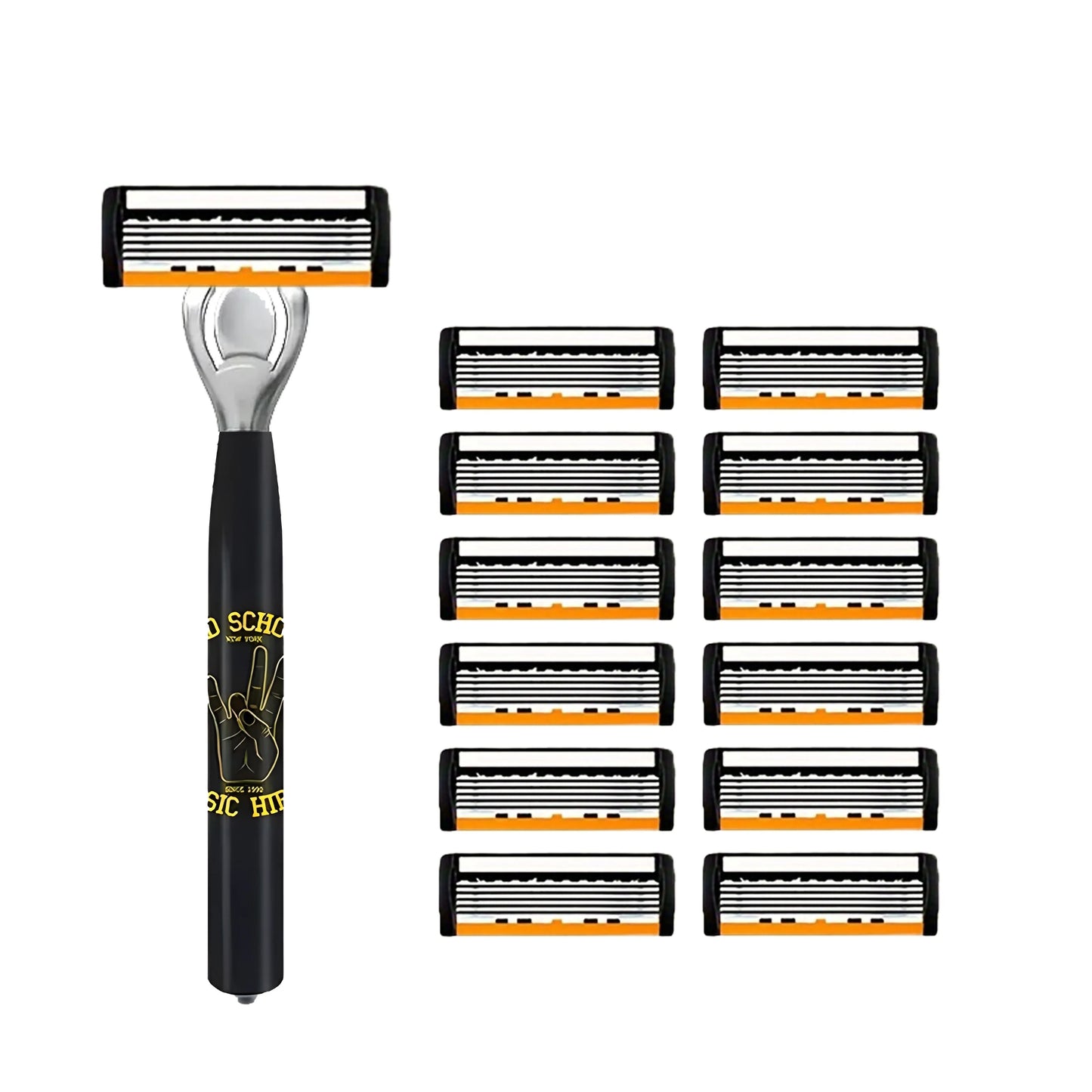 Brand New 21 Blades 7 Layer Set Men And Women Manual Safety Razor Blade 7-Layer Stainless Steel Hair Removal Shaving Blades Replaceable Shaver Head