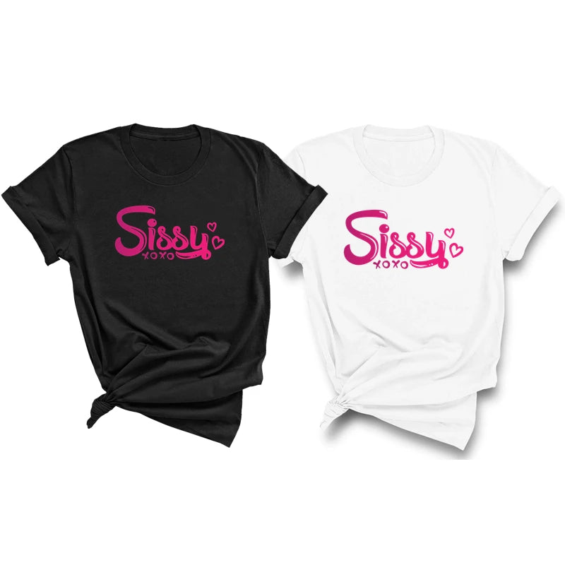 NEW Arrivals S-5XL Plus Size 4 Colors *SISSY* Letters Print T-Shirt New Female Sexy T-Shirt Kawaii Clothes Fashion Women Men Shirts Girl's Top Tee Oversized Streetwear Casual Clothing