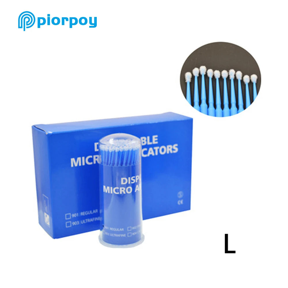 PIORPOY 100Pcs Dental Micro Brush Bottle Dental Disposable Micro Brushes Applicators Brush Teeth Oral Dentist Materials