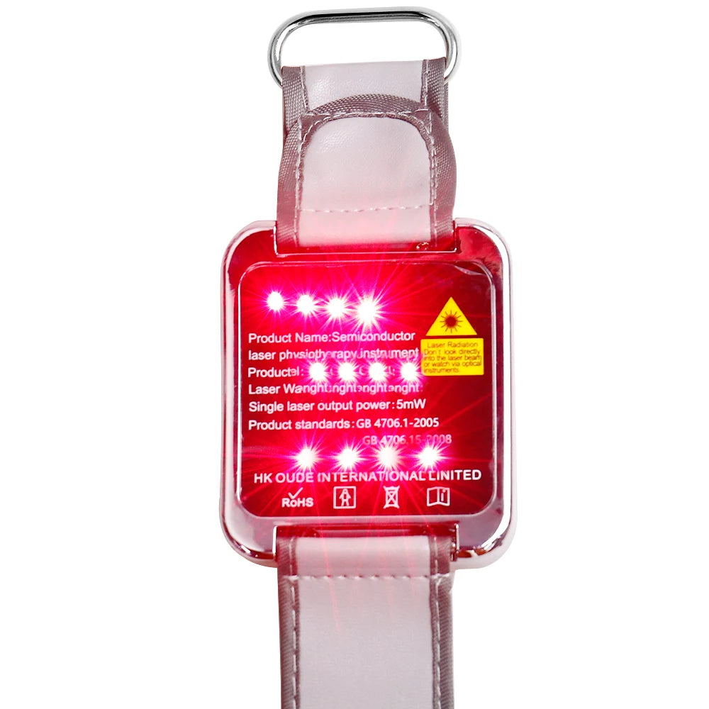 12 Holes 650nm Laser Watch Physiotherapy for Diabetes Hypertension High Blood Pressure Laser Treatment Sinusitis Dizziness