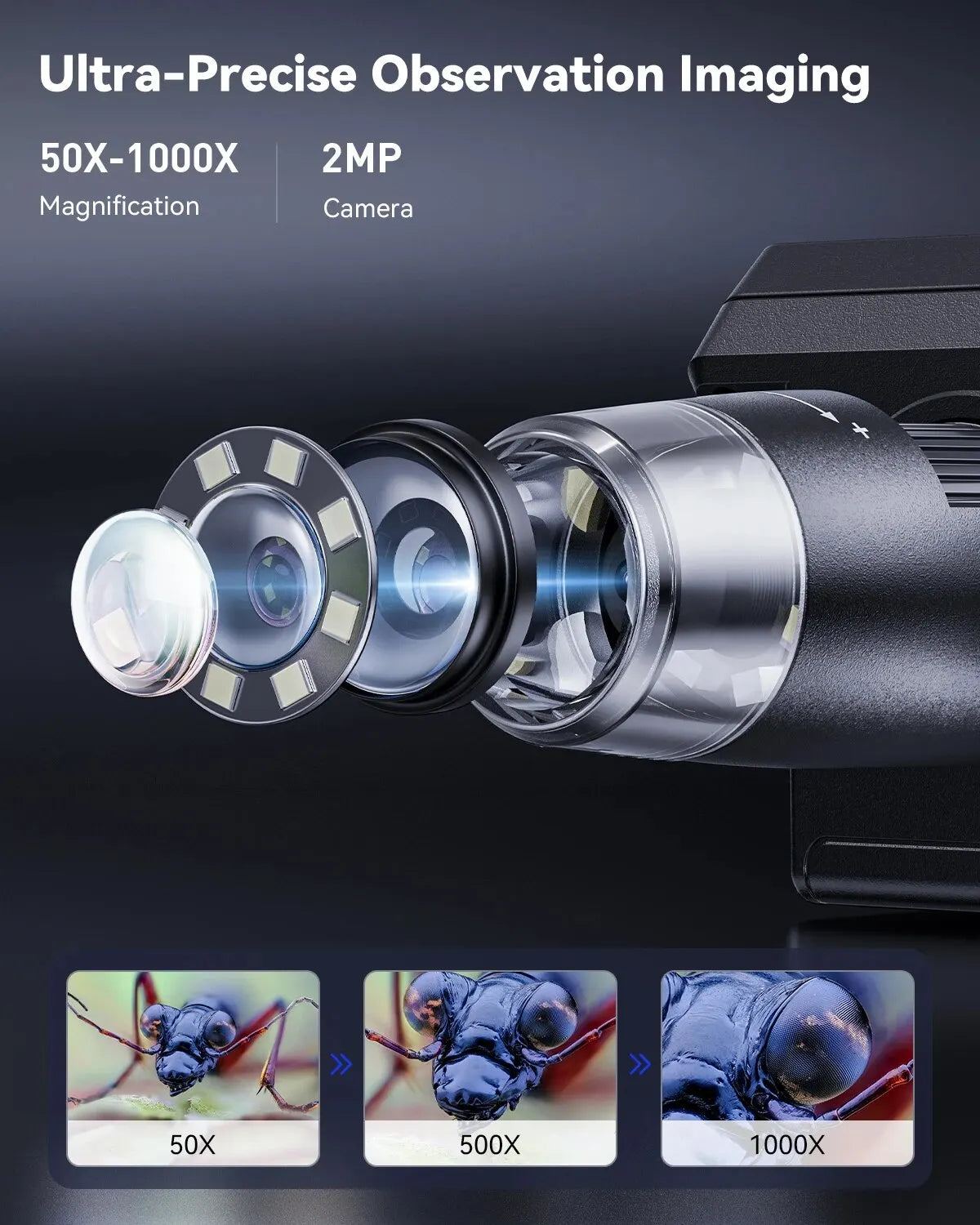 4.3 Inch Digital Microscope 1080P 50-1000x Coin Microscopio 2000mAh Soldering Microscope for Electronics Repair PCB PC Laptop