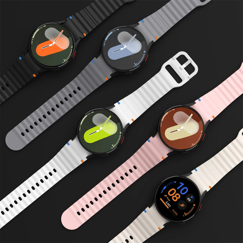 NEW for Samsung Galaxy Watch 7 Band FE/5 Pro/6/4 Classic 44mm 40mm Original Silicone Sport Belt Bracelet Galaxy Watch 7 Strap