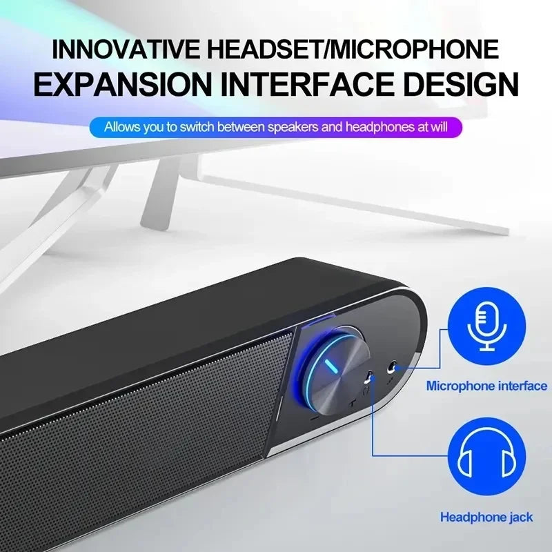 NEW Arrivals Top Quality 4D Wired Bluetooth Computer Speaker Surround Sound Desktop Speaker HiFi Stereo Subwoofer With Mic For Laptop PC TV Aux Speaker