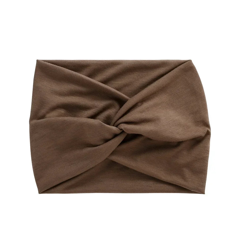 NEW Arrivals 44 Colors/Patterns Sports Elastic Wide-Brimmed Headband Unisex Solid Color Knotted Soft Anti-Slip Warm Turban Bandana Elastic Hairband Ladies Girls Fashion Apparel Accessories Clothing Supplies