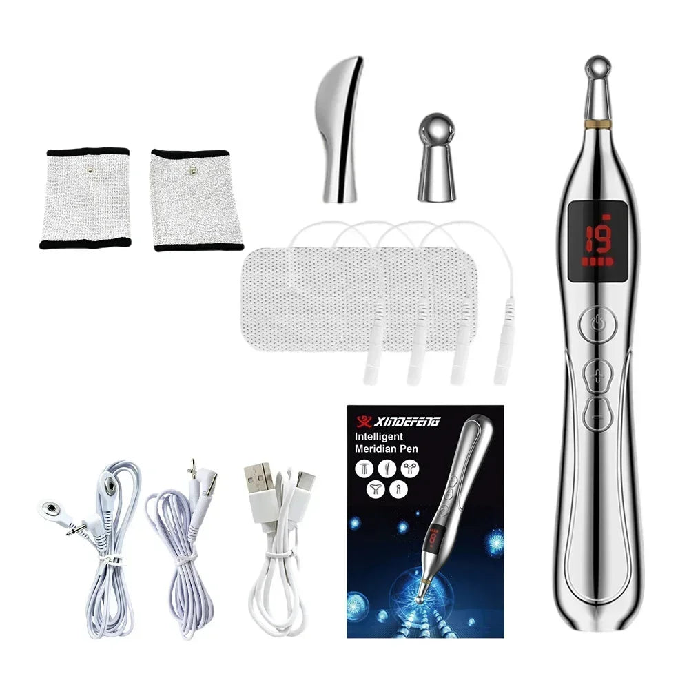 NEW Arrivals Electric Meridian Acupuncture Pen Set Electronic Laser Pointer Physiotherapy Acupressure Relax Tens EMS Pulse Vibrators Relaxing Massage Pens Health Care Supplies