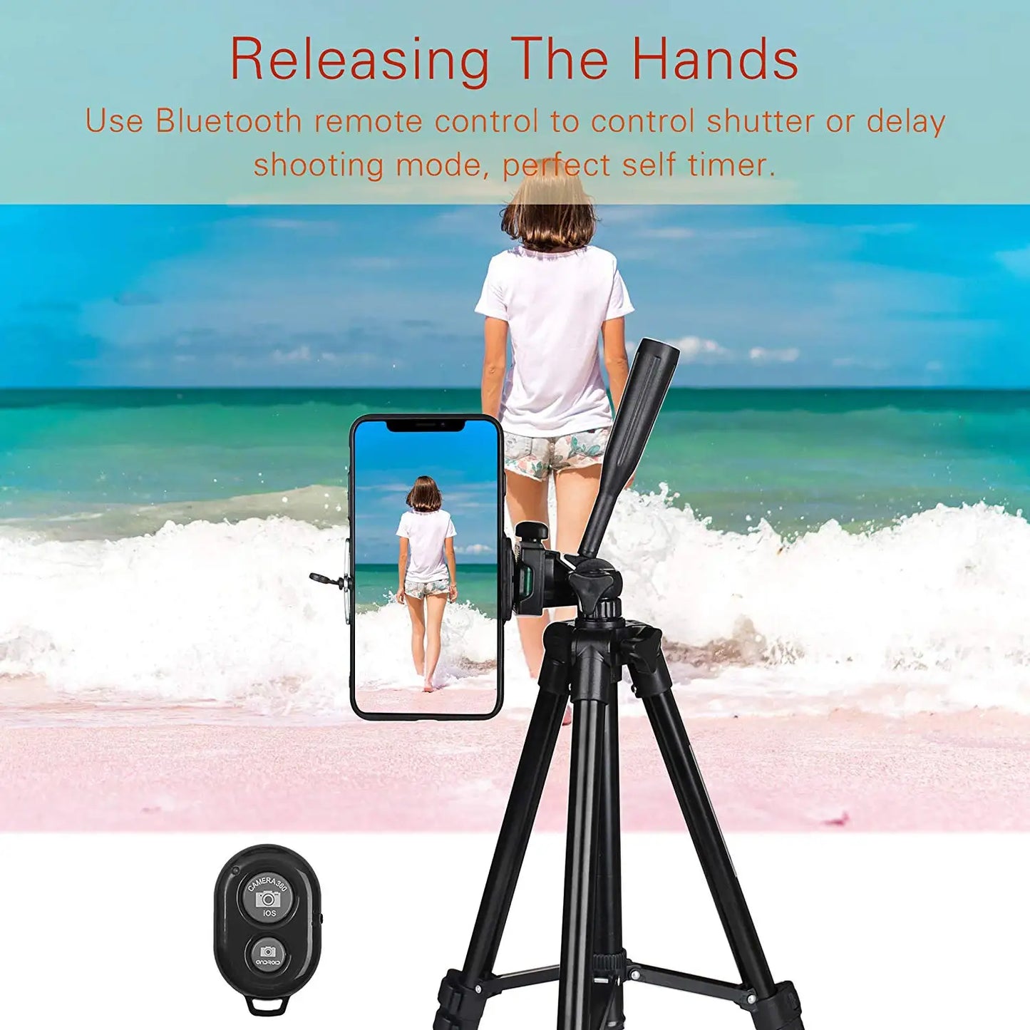NEW NA-3120 Phone Tripod Stand 40inch Universal Photography Live Streaming YouTube TikTok Reels Video Recording for iPhone Samsung Xiaomi Huawei iPhone Aluminum Travel Tripod
