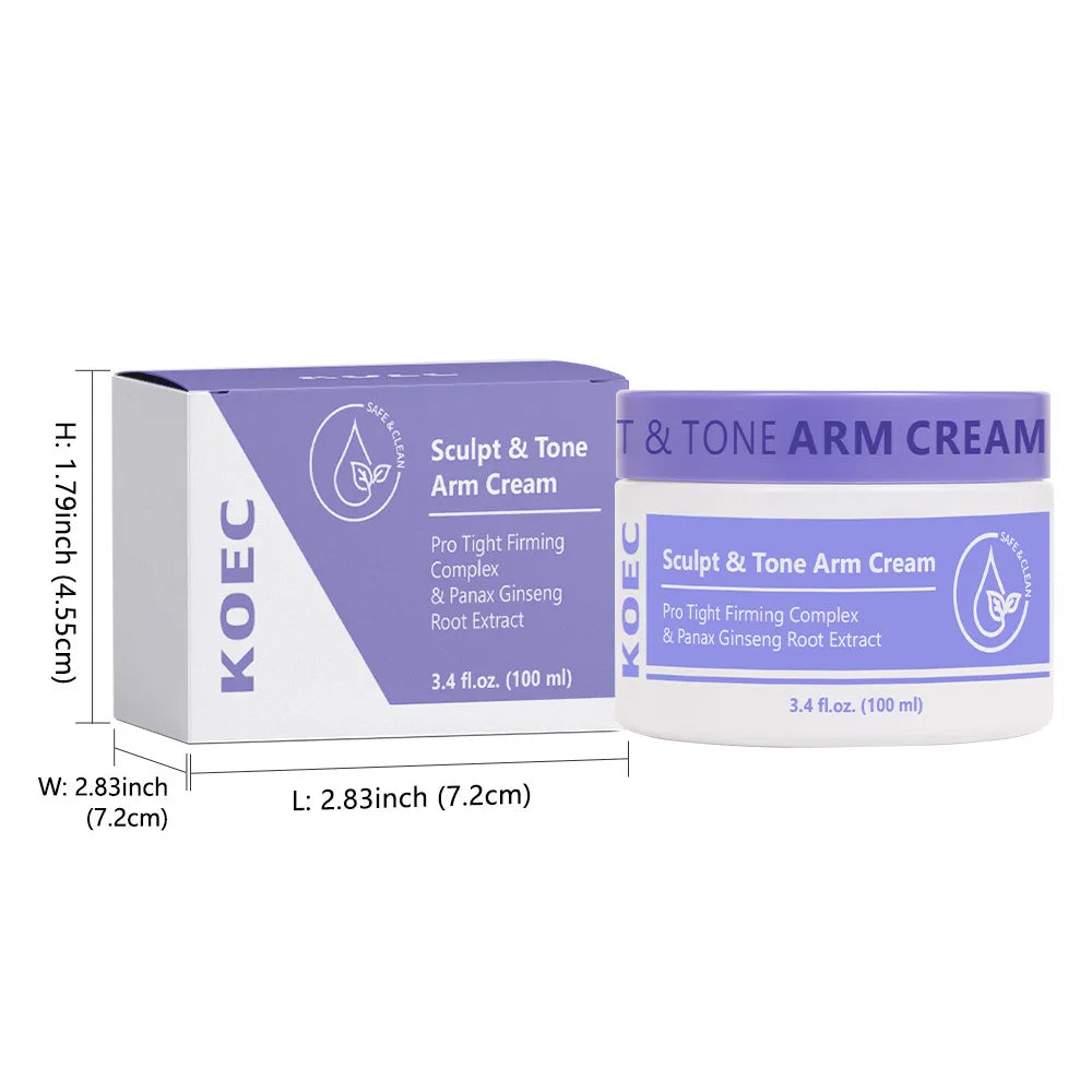 NEW KOEC Sculpt & Tone Arm Korean 100ml Cream Collagen Rice Protein Arm Firming Lifting Cream Ginseng Moisturizing Tightening Loose Arm Women Men Skin Care Supplies Korean Products
