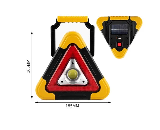 NEW Tripod Warning Light LED Multi-Function Car Emergency Light USB Phone/Solar Charging Car Triangle Safety Warning Sign with Camping Light Car Accessories