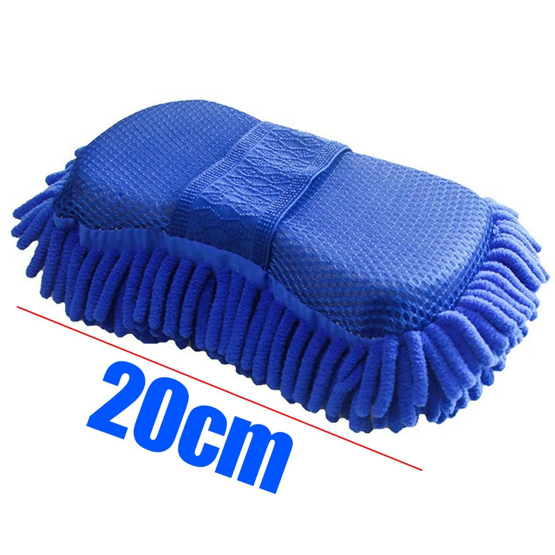 NEW Arrivals 2PCS Set Car Wash Glove Microfiber Chenille Car Wash Sponge Free Care Washing Detailing Brush Pad Multifunction Auto Cleaning Tool Car Supplies
