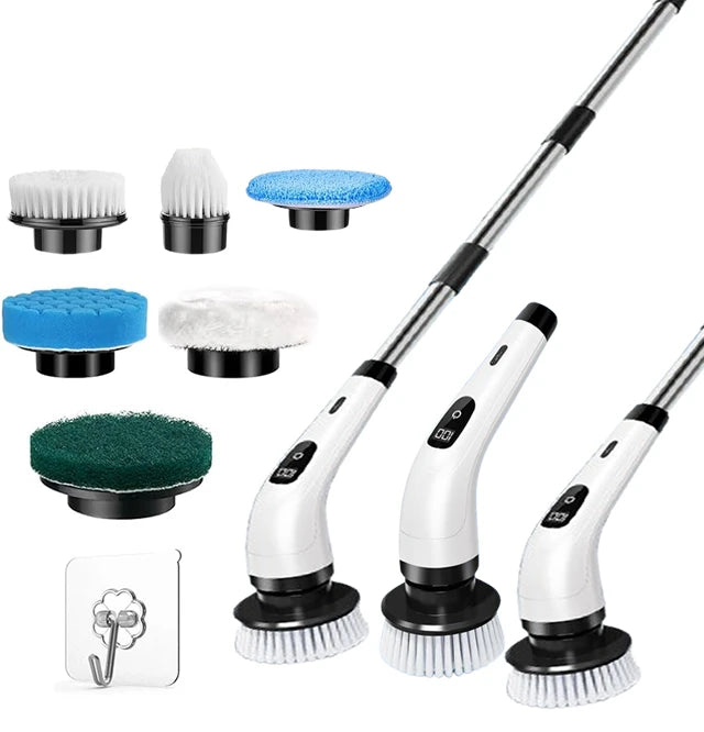 NEW Arrivals 7 in 1 Set Household Cordless Multipurpose Spin Scrubber Kitchen Gadgets Hair Brushes Bathroom Broom Toilet Kitchen Mops Electric Cleaning Brush Home Appliances