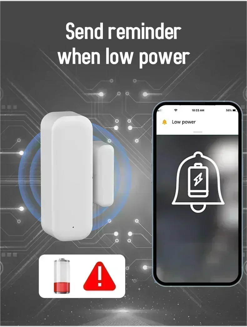 NEW TUYA App Alexa Wi-Fi Door Sensor Window Sensor Smart Home Wireless Door Detector Smart Life APP Remote Control for Alexa Google Home Office Security Supplies