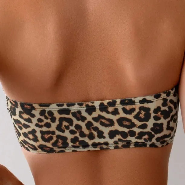 NEW Arrivals S-XL Size Sexy High-Waist Leopard Bikini Set Women's Swimsuit New Cross-Border Plus Size Swimwear Trendy Split Design Ladies Sexy Leopard Beachwear