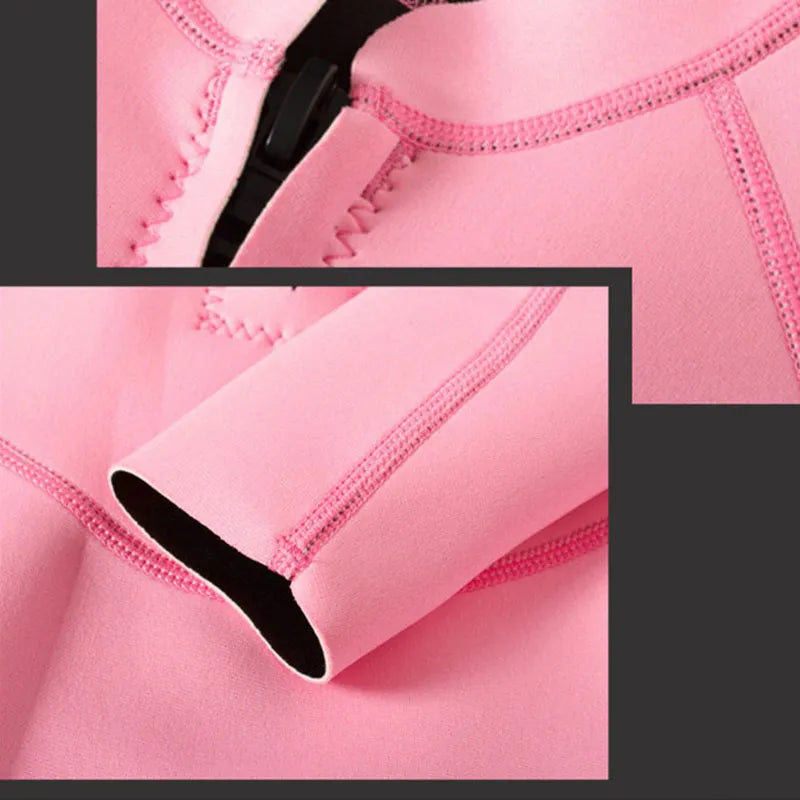 Woman Diver Diving Suit 2mm Neoprene Diving Equipment Pink Long Sleeve Bikini Swimsuit Women Korean Swimwear