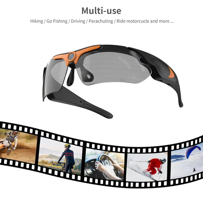 NEW Black Xiaomi Mini 1080P FPV Eyeglasses Video Shooting HD Camera with MIC Wi-Fi Intelligent Headset Glasses Outdoor Sports Video & Sound Recording 20 Languages Cycling Bikes Security Accessories