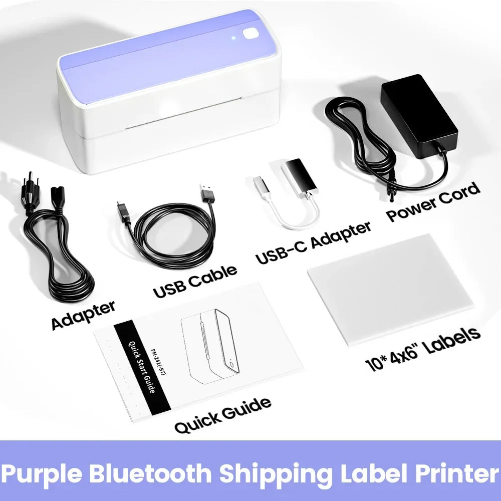 BRAND NEW Original PHOMEMO Wireless Printer 241 Bluetooth Thermal Label Printer Small Shipping Label Printer 4X6 Compatible with iPhone Android Mac Windows Home Office Business