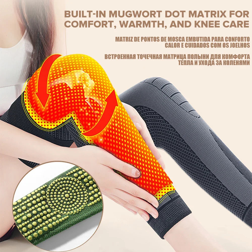 1 Pair Lengthen Fitness Knee Support Braces Bandage Elastic Nylon Sport Compression Knee Pads for Basketball Volleyball Running Knees Warm Braces Sports Accessories Supplies