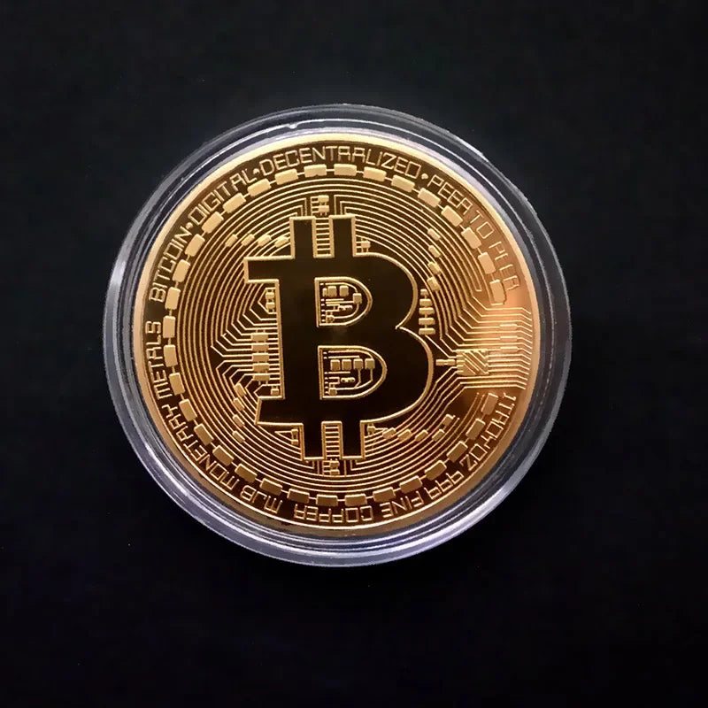 NEW Gold/Silver with Shell Plated Bitcoin Coin Collectible Art Collection Gift Physical Commemorative Casascius Bit BTC Metal Antique Collection