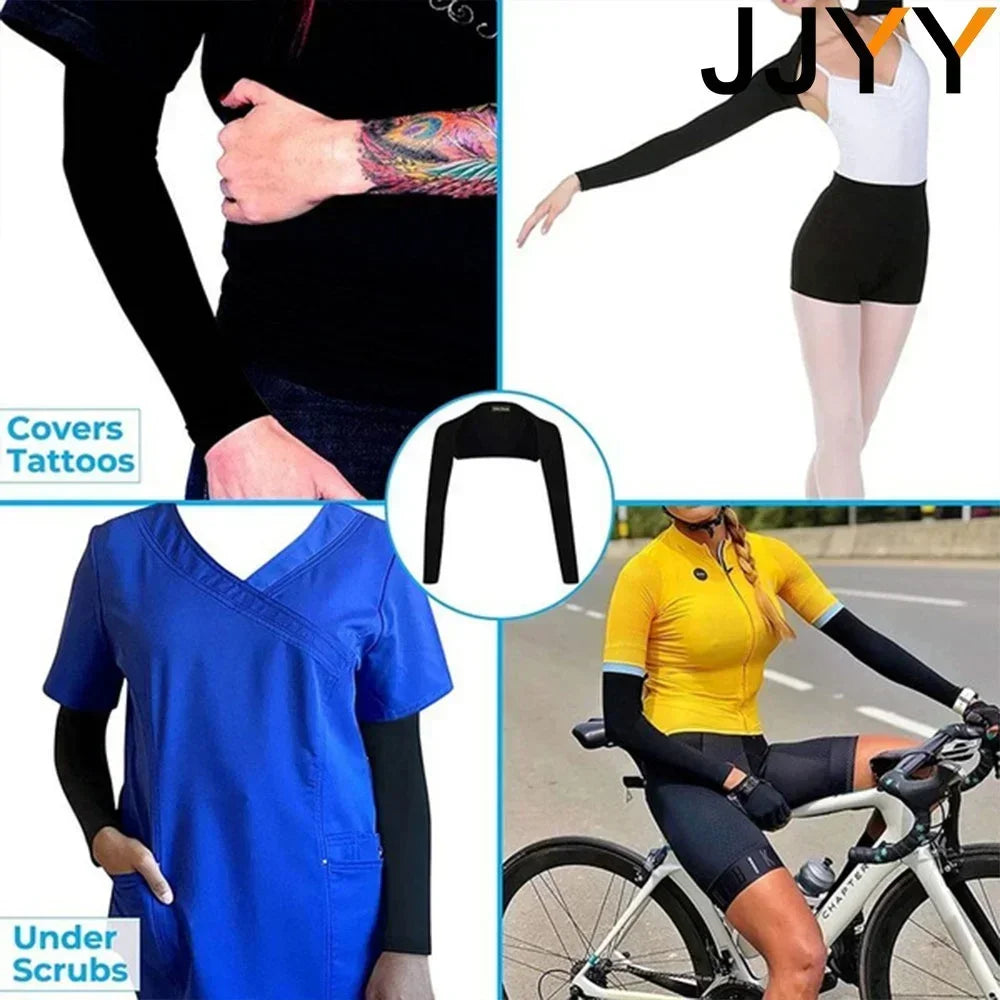 BRAND NEW Ice Silk Shawl Cuff Arm Warmers Women Sun UV Protection Sports Gloves for Outdoor Activity Running Fishing Cycling Sleeves Women Sports Apparel Accessories
