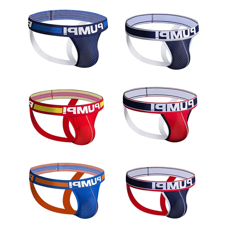 6PCS New Arrival Cotton Soft Gay Men Sexy Underwear Thong Men Jockstrap Print Men's lingerie Mens Thongs And G strings Gift