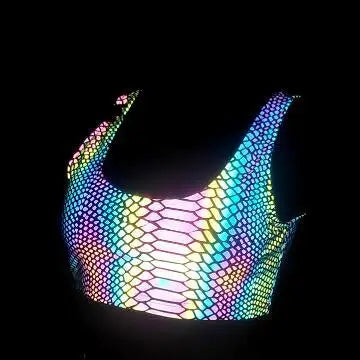 NEW Arrivals Harajuku Japanese Women's Med Waist New Snakeskin Colorful Reflective Ankle Length Leggings Fitness Sports Hip Lift Elastic Pants Night Club Tech-Wear Rave Party Pants