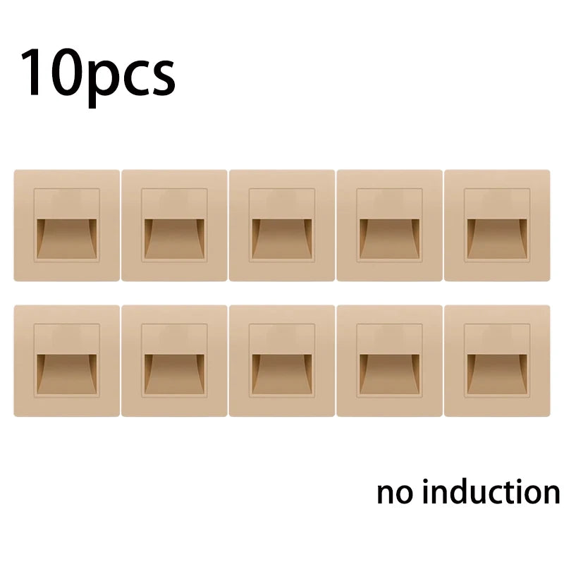 NEW Arrivals 10PCS Set Motion Sensor Light AC110V-240V Infrared Human Body Induction Night Footlight LED PIR Sensor Stairway Corridor Foyer Lighting