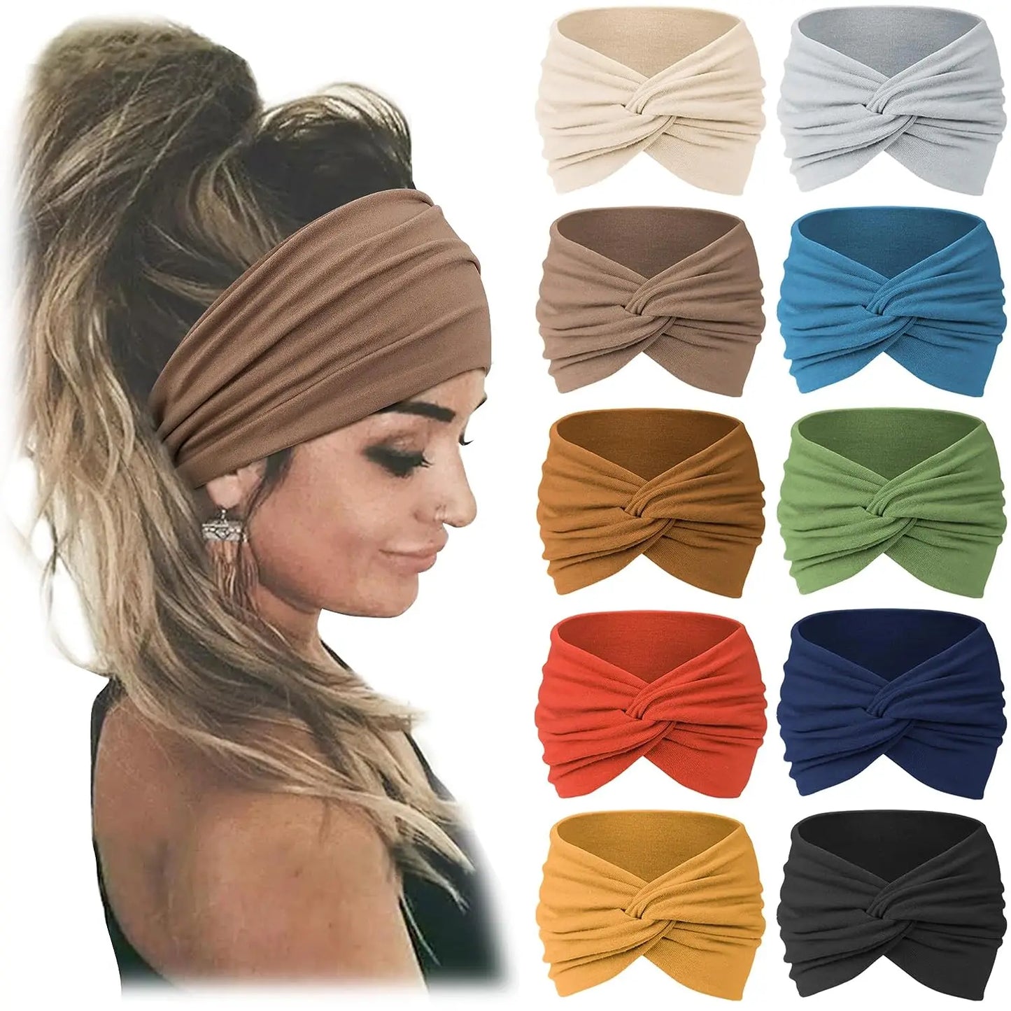 Bohemian European and American Sports Headband Women's Wide Yoga Elastic Running Hair Accessories Headw