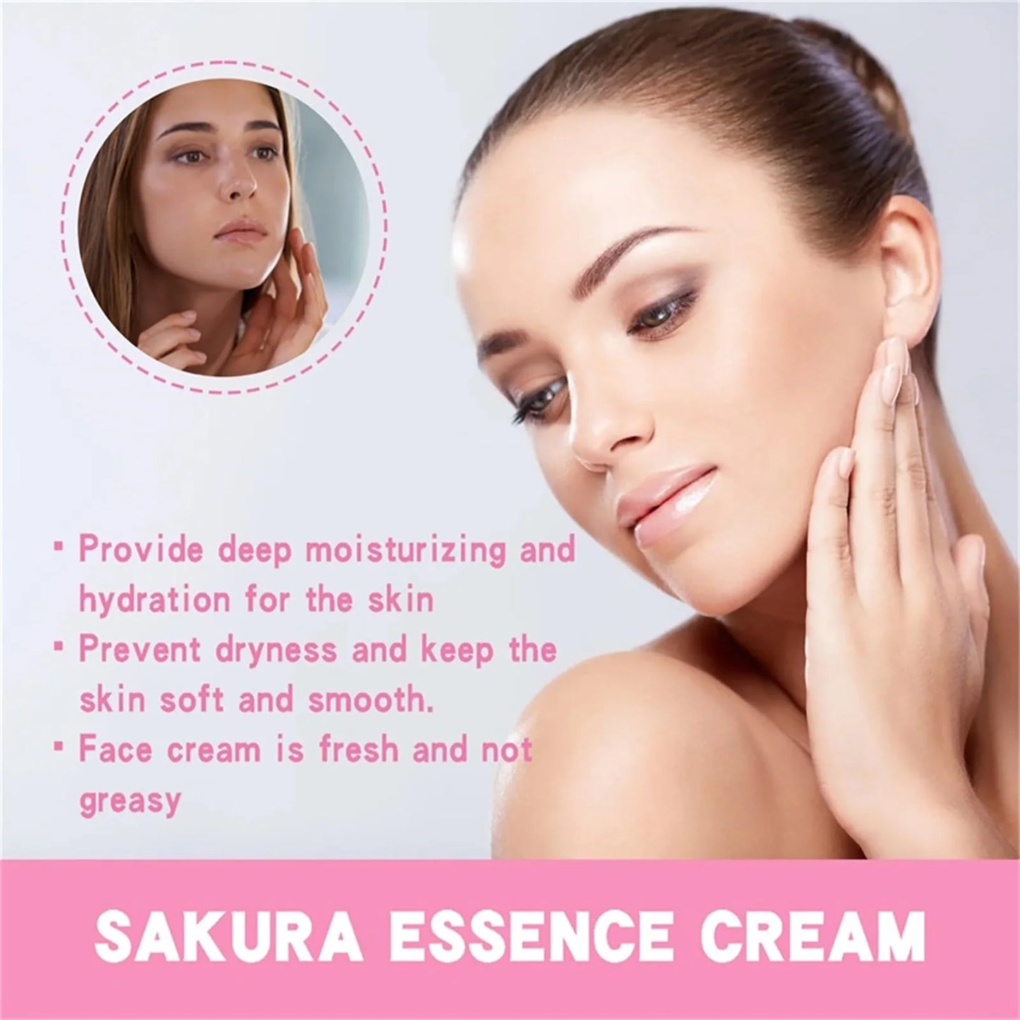 NEW Arrivals Japan Sakura Essence Cream, Sakura Tone Up Face Cream with Hyaluronic Acid Skin Care Products