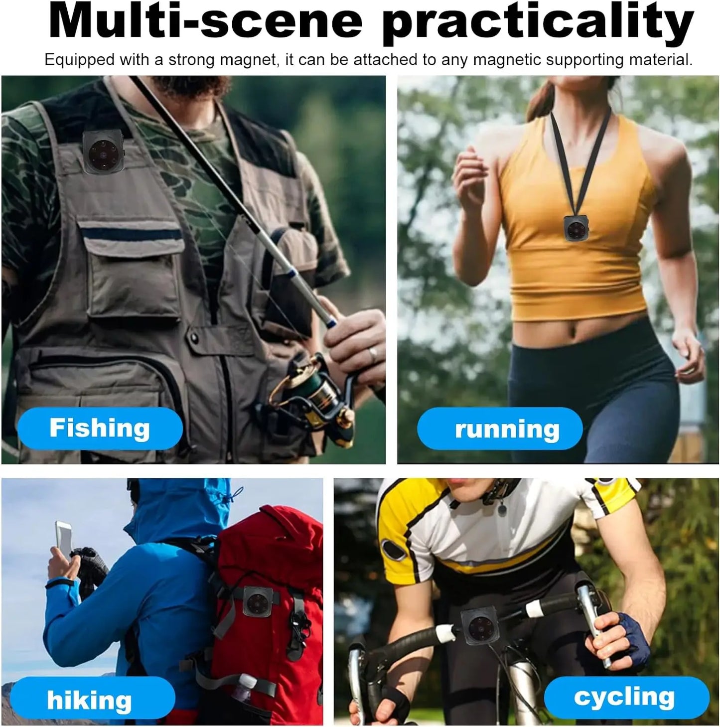 NEW Arrivals Pet Collar Camera Cat Collar Camera with 64GB SD Card Dog Tracker Collar with 1080P Video & Infrared Night Vision Functionality Pets Supplies