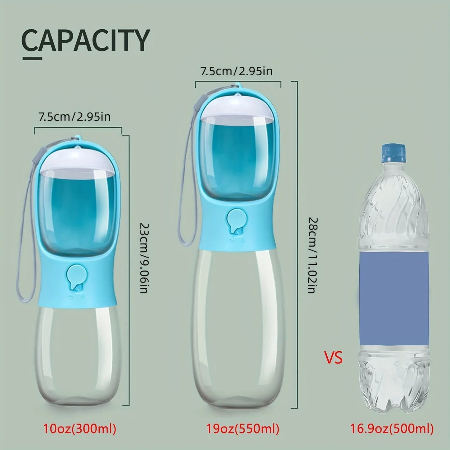 NEW Outdoor Travel Night Running Hiking Dog Cat Water Bottle Portable Pet Water Bottle with Food Container Outdoor Water Dispenser Leak Proof Water Bottles for Dogs