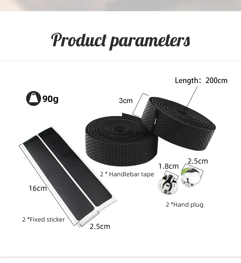 NEW Arrivals Road Cycling Handlebar Tape - Anti-Slip, Sweat-Absorbent, Honeycomb Patterned Cycling Essential Film Bicycle Parts Accessories Sports Supplies