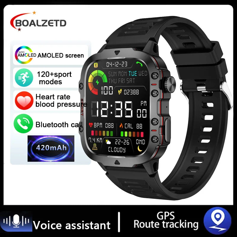 NEW For Xiaomi Military Smart Watch Men IP68 5ATM Outdoor Sports Fitness Tracker Health Monitor 1.96" BT Call Smartwatch Health Care Accessories Products Electronic Supplies