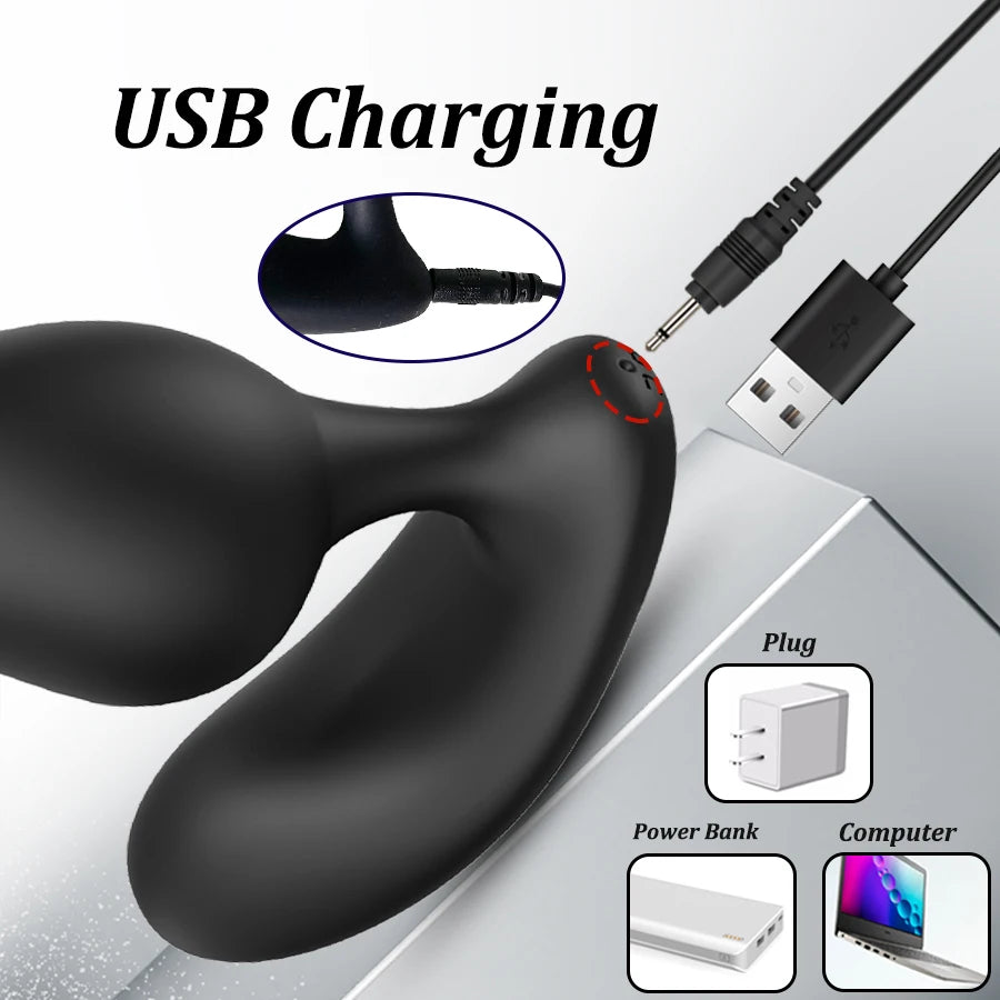 Anal Plug Vibrator Male Prostate Massage Wireless Control Silicone Butt Plug G-spot Stimulator Masturbator Sex Toys For Man/Gay