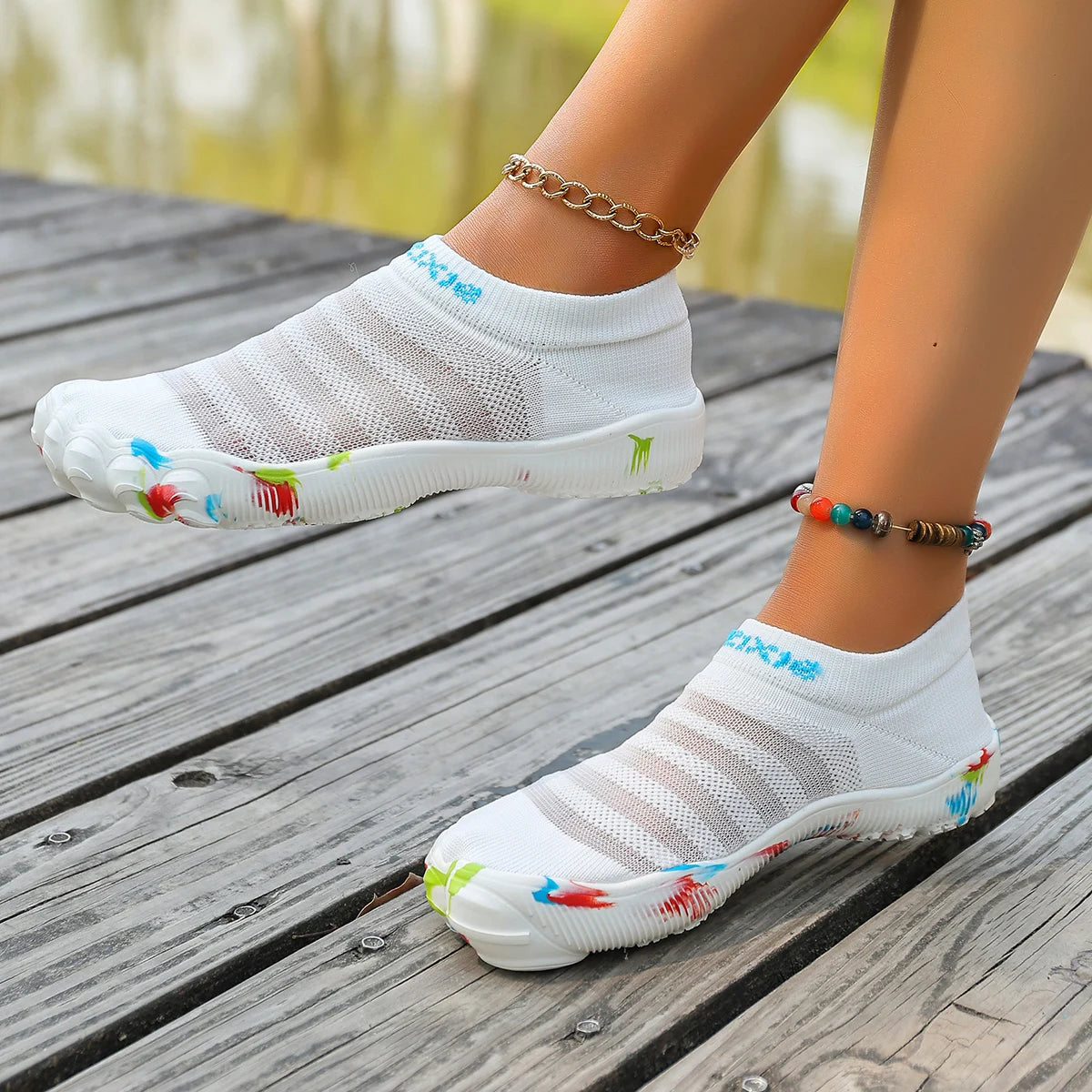 NEW Arrivals 35/43 Size Women Outdoor Hiking White Shoes Five-Finger Barefoot Water Shoes Women's Beach Wading Shoes River Tracing Shoes Hiking Shoes Indoor Fitness Shoes 8251