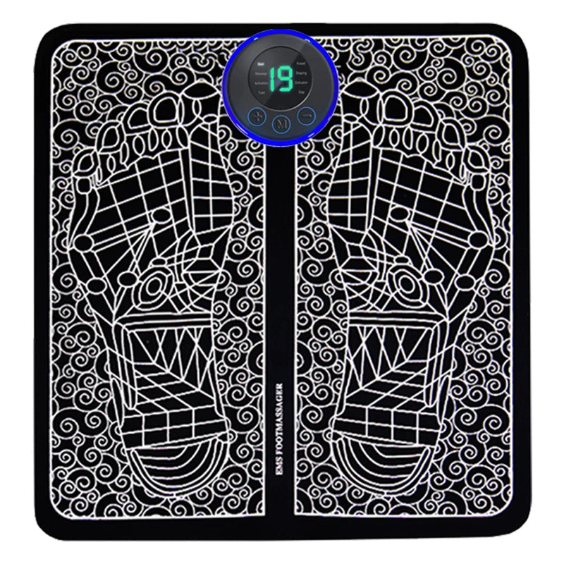 NEW Arrivals 19 Intensity & 8 Modes Electric Foot Massager Pad Muscle Massage Relaxation Trainer For Massage Fitness Outdoor Sport Home Family Relax Massage Accessories Health Care Supplies