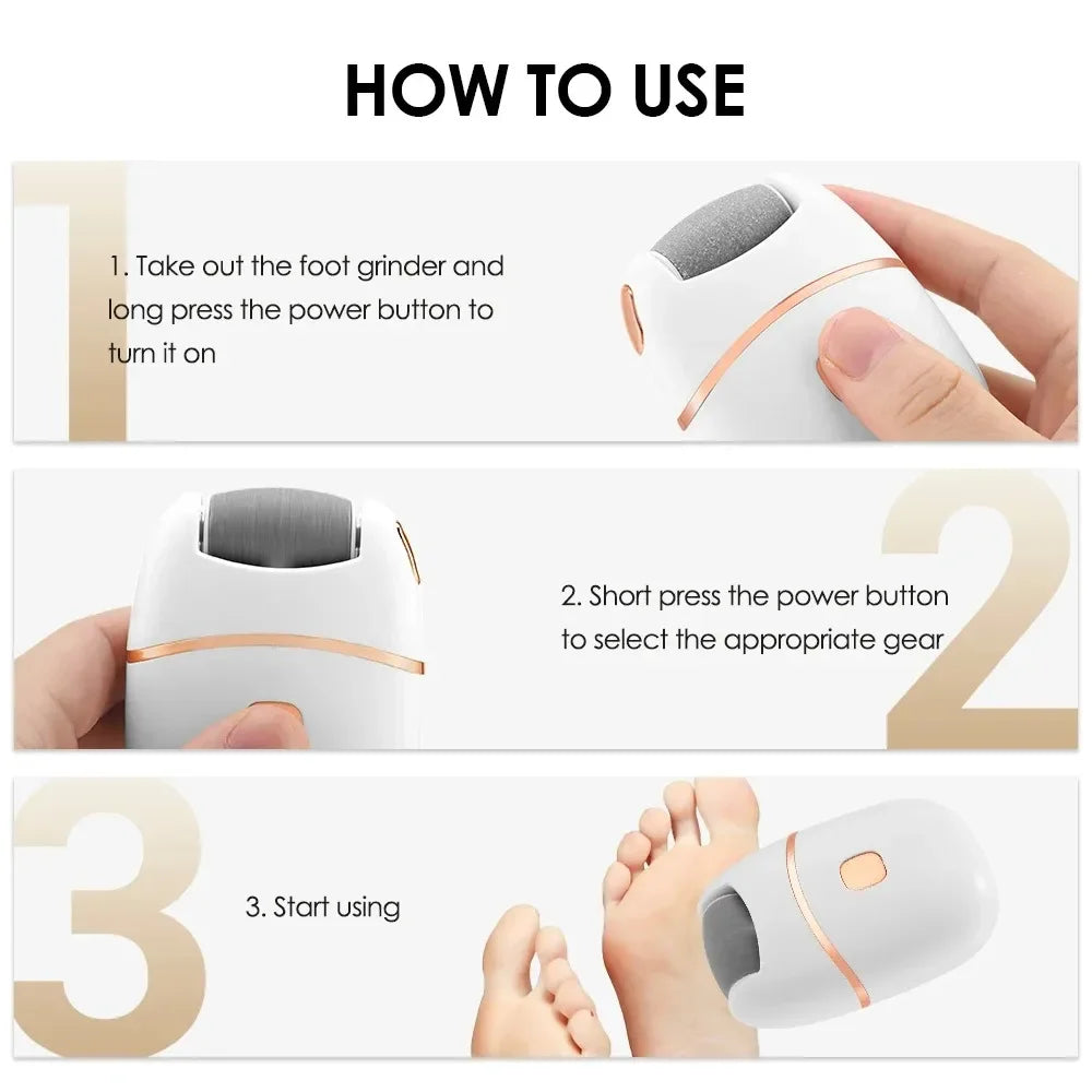NEW Electric Foot Repair Tool Rechargeable Electric Foot File - Pedicure Tool for Removing Calluses And Dead Skin - Foot Exfoliating