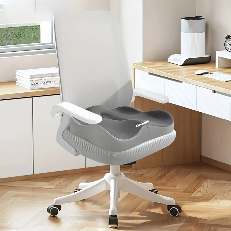 NEW Arrivals 1PC Memory Foam Seat Cushion - 3D Ergonomic Support| Light Green & Grey, Washable Polyester, Car/Office Essentials Hip Legs Support Pillow