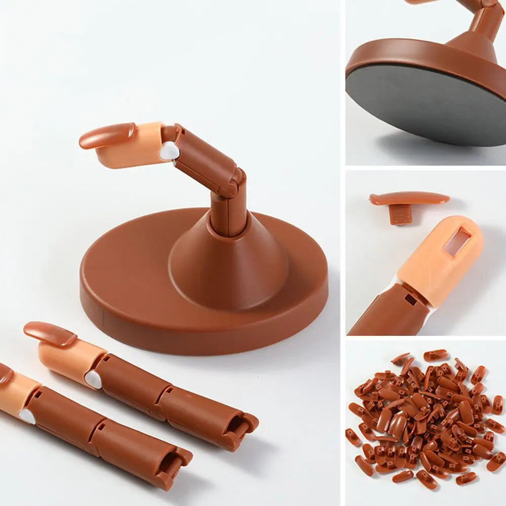 Showing Shelf Manicure Joint Finger Manipulator Nail Piece Set Beginner Practice Activity Finger With Base