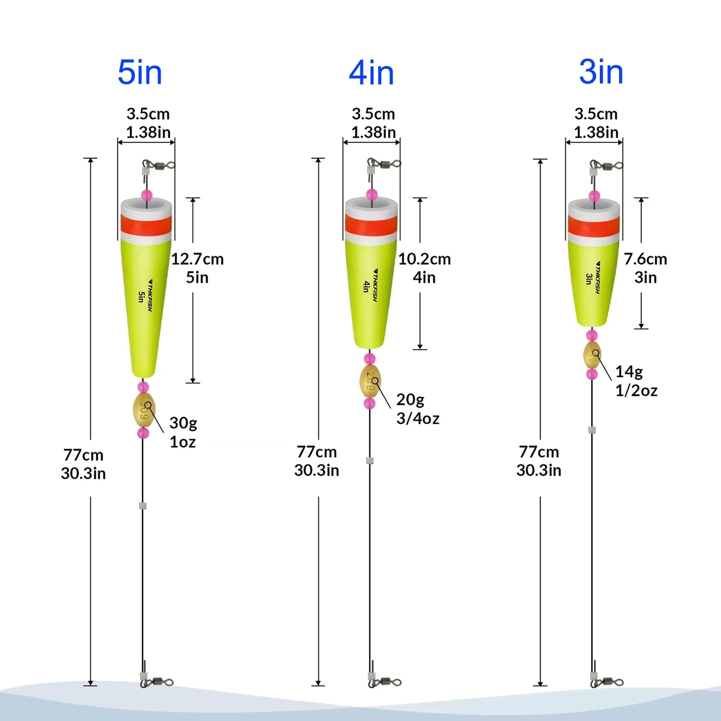 NEW Arrivals Fishing Float 5Inch Rig EVA Foam Weighted Bobber Buoys Freshwater Sea Boat River Fishing Popping Cork Floats Rig With 20g 30g Sinker Fishing Accessories