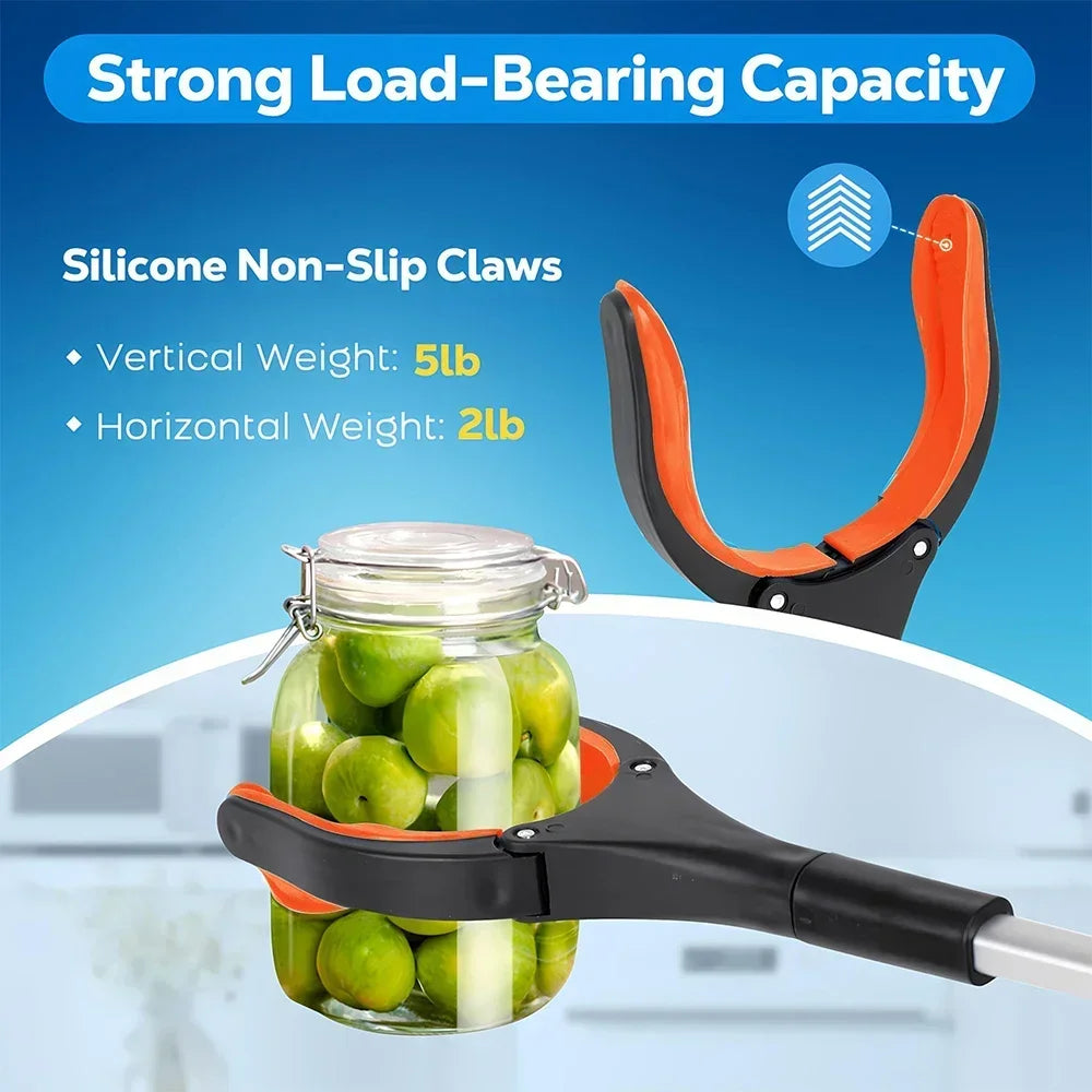 NEW 2PCS Set 3 Colors 34 Inch Extra Long Grabber Reacher with 360°Rotating Jaw & Magnet Foldable Pickup Mobility Aid Reaching Assist Tool Home Cleaning Supplies