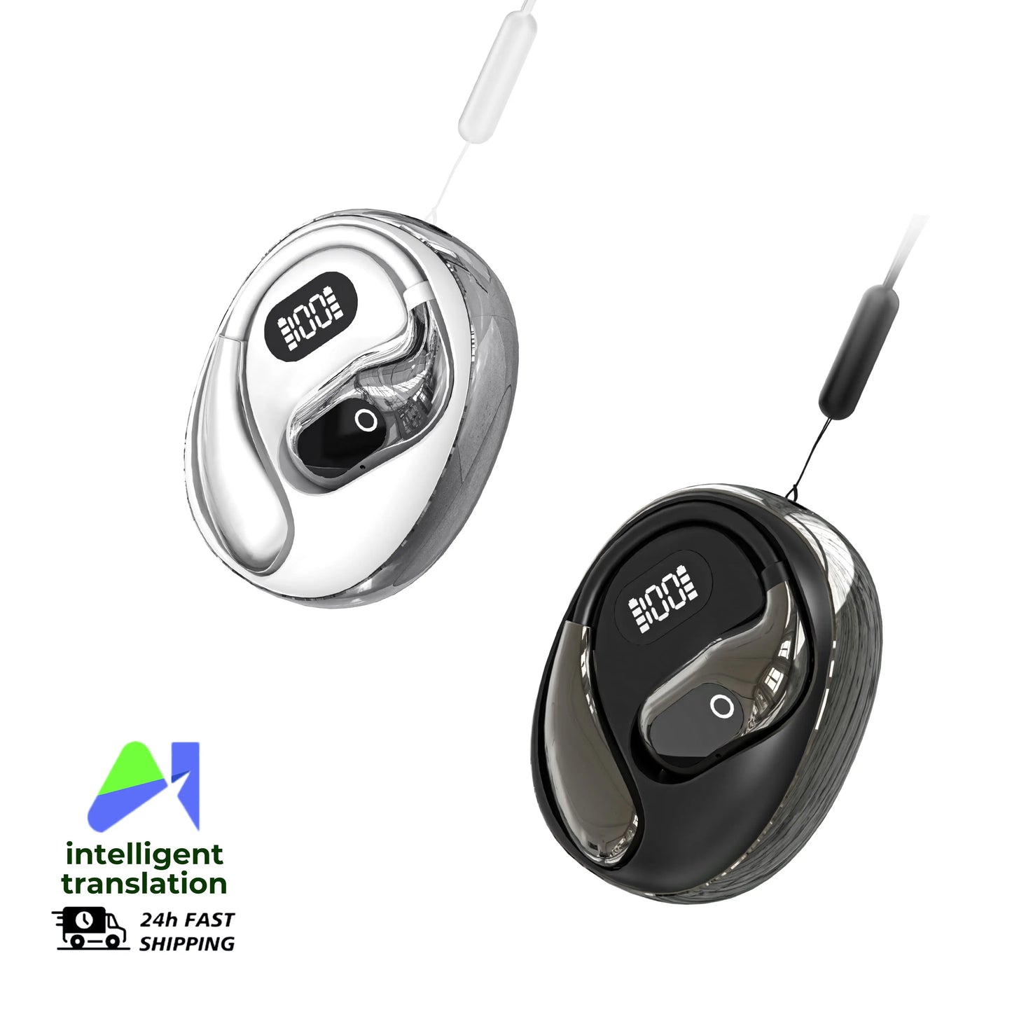 NEW Arrivals AI Translator Earphones 144 Languages Translation Headphones Wireless Bluetooth Headset for Business Office Travel Aboard Sport Earbuds