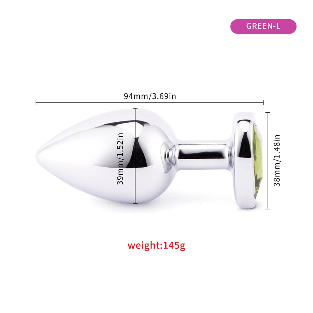 3 Sizes Anal Plug Mini Heart Smooth Metal Stainless Steel Crystal Butt Plug Stimulator Smaller Anal Sex Toys For Men Women Anus