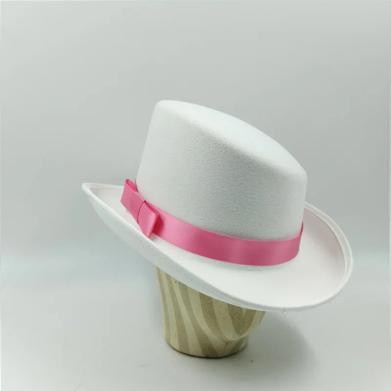 NEW Arrivals British President Men Luxury Top Hat Presidential High Hat British jazz Top Multi-Colors Hats Gentleman Evening Wedding Party Flat Felt Hat Formal Tuxedos Costume Apparel Accessories Male Luxury Fashion Clothing